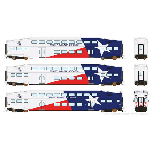 Rapido Trains HO BiLevel Commuter Car - TRE: Set #1 - RPI146012