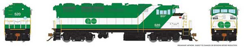 Rapido Trains GMD F59PH - Standard DC -- GO Transit #524 (As-Delivered; green, white) - RPI19002