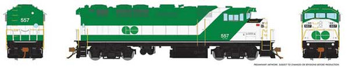 Rapido Trains GMD F59PH - Standard DC -- GO Transit 564 (As-Delivered, green, white) - RPI19008