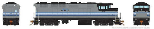 Rapido Trains GMD F59PH - Standard DC -- AMT Montreal 530 (silver, blue, white, black) - RPI19023