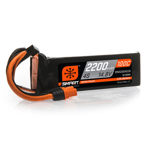 Spektrum 2200mAh 4S 14.8V 100C Smart LiPo Battery; IC3 - SPMX22004S100