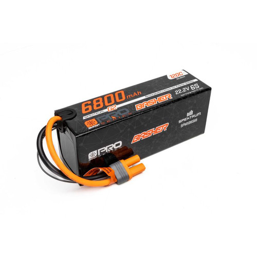 Spektrum 6800mAh 6S 22.2V Smart Pro Basher LiPo 120C; IC5 - SPMXB6S68