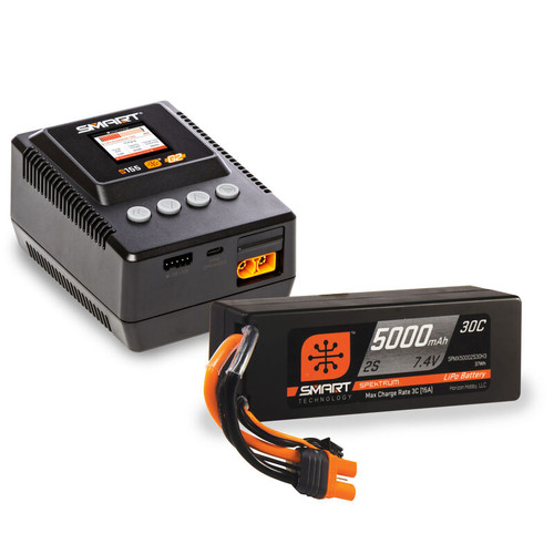 Spektrum Smart 2S G1 LiPo Battery & S155 Charger Bundle - SPMXBCB2