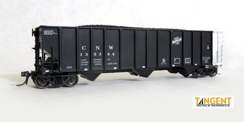 Tangent Scale Models C&NW Phase 2 "Black Delivery 1975+" PS 4000 100T Triple Coal Hopper #135203 - TAN24060-01