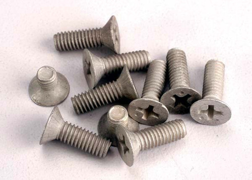 Traxxas Screws, countersunk machine screw set (Aluminum) (8) 4x10mm & (2) 4x6mm - TRA1945