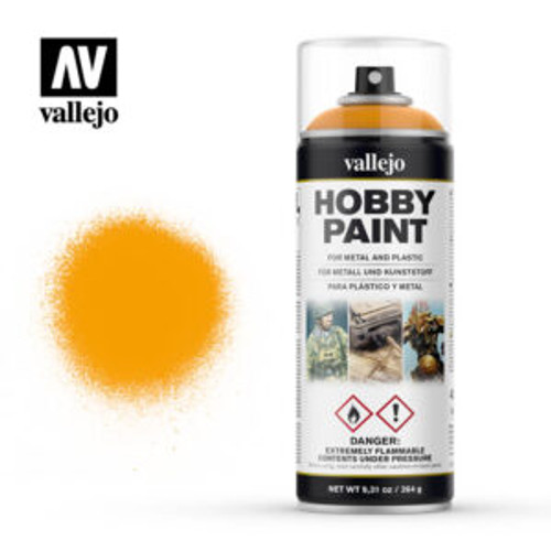 Vallejo Sun Yellow Fantasy Solvent-Based Acrylic Paint 400ml Spray - VJ28018