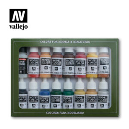 Vallejo 17ml Bottle American Revolution Model Color Paint Set (16 Colors) - VJ70148