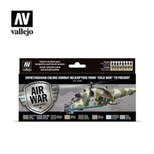 Vallejo 17ml Bottle Soviet/Russian Colors Combat Helicopter from Cold War to Present Model Air Paint Set (8 Colors) - VJ71601