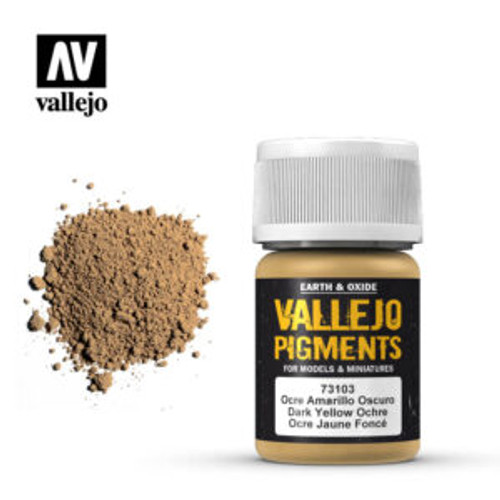 Vallejo 30ml Bottle Dark Yellow Ocre Pigment Powder - VJ73103