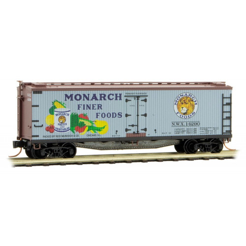 Micro-Trains N 40' DS WOOD REEFER - MONARCH FINER FOODS #14290 - 489-4900300