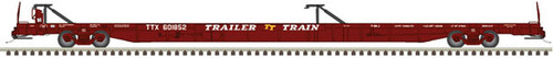 Atlas ATL20006127 ACF 89' F89-J Flatcar with Mid-End Hitches - Ready to Run -- Trailer-Train 601283 (As Delivered Boxcar Red) - ATL20006127