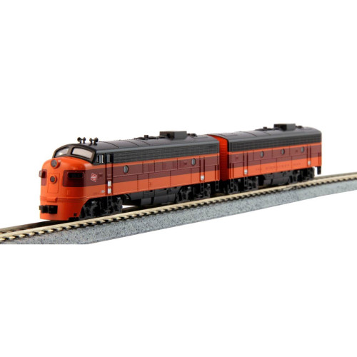 Kato N EMD FP7A-F7B Set - DCC -- Milwaukee Road 90A, 90B (orange, maroon) - KAT1060431DCC