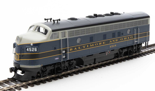 Walthers Mainline EMD F7 A-B Set - Standard DC -- Baltimore & Ohio #4526, 5486 (gray, blue, black, dulux) - 910-9950