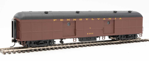 WalthersProto 60' Pennsylvania Class B60b Baggage Car w/Standard Doors -- Pennsylvania Railroad #9353 (2/54-9/62 Scheme, Tuscan, black, Messenger Star - 920-17250