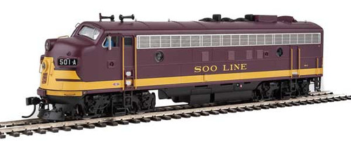 WalthersProto EMD FP7 - F7B LokSound 5 Sound and DCC -- Soo Line 501A, 501C (Maroon, Dulux Gold, black) - 920-42520