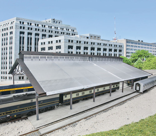 Walthers Cornerstone HO Train Shed with Clear Roof -- Kit - 933-2984