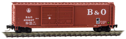 Micro-Trains 50' Double-Door Boxcar - Ready to Run -- Baltimore & Ohio #289247 (Boxcar Red, Large B&O, Small Capitol Dome Logo) - 489-50600331