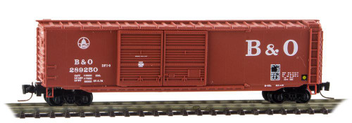Micro-Trains 50' Double-Door Boxcar - Ready to Run -- Baltimore & Ohio #289250 (Boxcar Red, Large B&O, Small Capitol Dome Logo) - 489-50600332