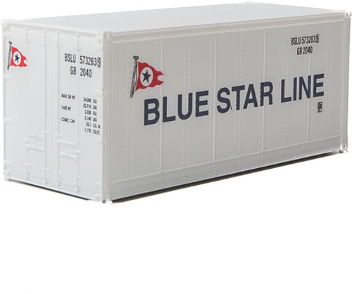 Walthers SceneMaster 20' Smooth-Side Container - Ready to Run -- Blue Star Line - 949-8661