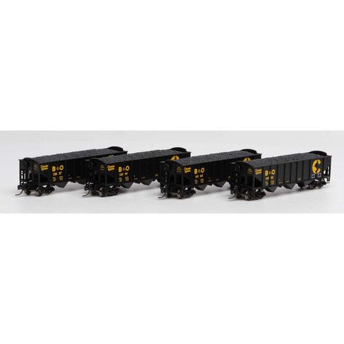 Athearn N 40' 3-Bay Ribbed Hopper w/Load, B&O #1 (4) - ATH25565