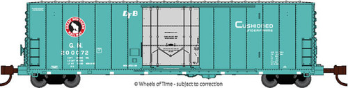 Wheels of Time PC&F 50' 70-Ton XLI Insulated Plug-Door Boxcar w/10' Superior Door -- Great Northern #200017 (Glacial Green, gray, red, black, Silhouette Rocky) - 805-61070