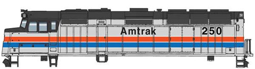 Walthers Mainline EMD F40PH - ESU Sound and DCC -- Amtrak(R) #250 (Phase II; silver, red, white, blue, black) - 910-19463