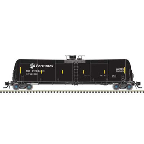 Atlas TrinityRail(R) 31,000-Gallon Crude Oil Tank Car - Ready to Run - Master(R) -- Ferromex 412048 (black, white, yellow Conspicuity Marks) - ATL50005832