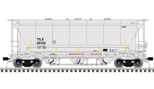Atlas Trinity 3230 Pressure Differential PD Covered Hopper - Ready to Run Master Plu -- Trinity Industries Leasing TILX #30120 (gray, black) - ATL50006213