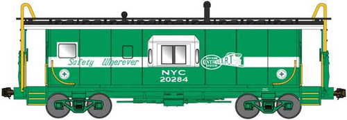 Bluford Shops International Car Half-Bay Window Caboose - Ready to Run -- New York Central 20284 (Safety Green, white, ALERT graphics, Safety Wherever - 188-40160