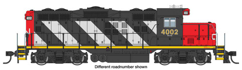 Walthers Mainline HO EMD GP9 Phase II with Chopped Nose - Standard DC -- Canadian National #4010 (red, black, white stripes)