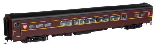 WalthersProto 85' American Car & Foundry Pennsylvania-Style P85/P85b Coach -- Pennsylvania Railroad Tuscan, black, dulux, Keystone logos, LED Lights, Deca