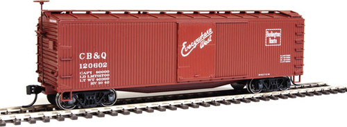 Walthers Mainline 40' USRA Wood Boxcar - Ready To Run -- Chicago, Burlington & Quincy #120602 (Boxcar Red, Everywhere West Slogan) - 910-40157