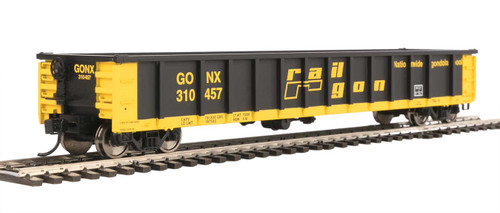 Walthers Mainline 53' Railgon Gondola - Ready To Run -- Railgon GONX #310457 (as-built; black, yellow) - 910-6281