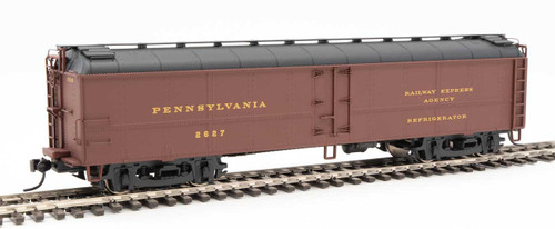WalthersProto 50' Pennsylvania Class R50b Express Reefer -- Pennsylvania Railroad #2627 (Summer 1945 Scheme; Tuscan, black, Dulux Gold) - 920-17232