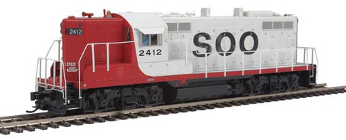 WalthersProto EMD GP9 Phase II High Short Hood - Standard DC -- Soo Line #2412 (white, red, black) - 920-49710