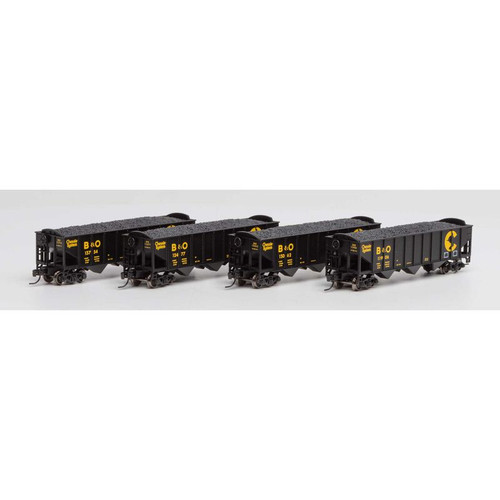 Athearn N 40' 3-Bay Ribbed Hopper w/Load, B&O #2 (4) - ATH25566