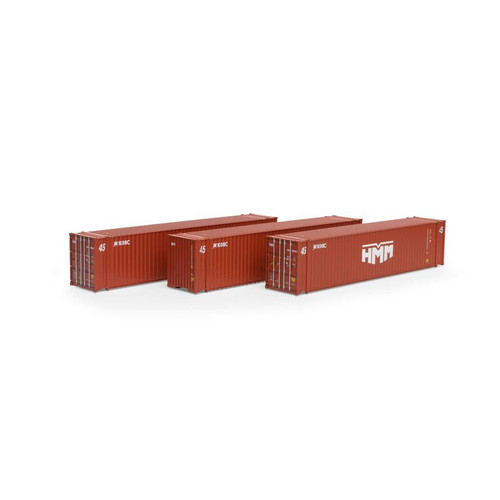 Athearn HO RTR 45' Container, HMM/KOBC #1 (3) - ATH28036