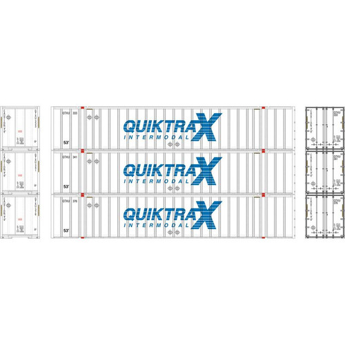 Athearn HO RTR 53' Stoughton Container, QuikTrax (3) - ATH72782