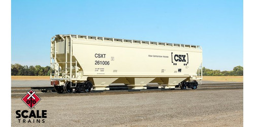 Scaletrains Operator HO Scale Gunderson 5188 Covered Hopper, CSX/Boxcar Logo #262511 - SXT11336