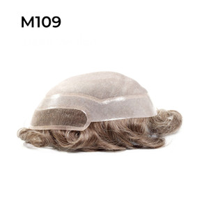 M109 Complément capillaire pour hommes composé en mono-filament au centre et une bordure frontale en tulle