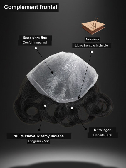 Toupet pour homme FR111M V-loop Full Thin Skin frontal patch capillaire moyen