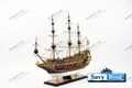 HMS SOVEREIGN OF THE SEAS MUSEUM W/24CT GOLD FITTINGS & SAILS