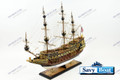 HMS SOVEREIGN OF THE SEAS MUSEUM W/24CT GOLD FITTINGS & SAILS