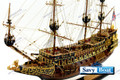 HMS SOVEREIGN OF THE SEAS MUSEUM W/24CT GOLD FITTINGS & SAILS