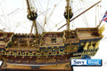 HMS SOVEREIGN OF THE SEAS MUSEUM W/24CT GOLD FITTINGS & SAILS