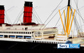 RMS BERENGARIA  STEAMSHIP 39" fully built wood model with stand