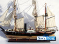 USS POWHATAN SIDE WHEEL STEAMSHIP W/ SAILS