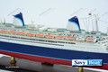 SS NORWAY, LIGHTED OCEAN LINER RH