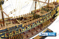 HMS SOVEREIGN OF THE SEAS MUSEUM W/24CT GOLD FITTINGS