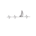 HEARTBEAT SAILBOAT ADULT T-SHIRT